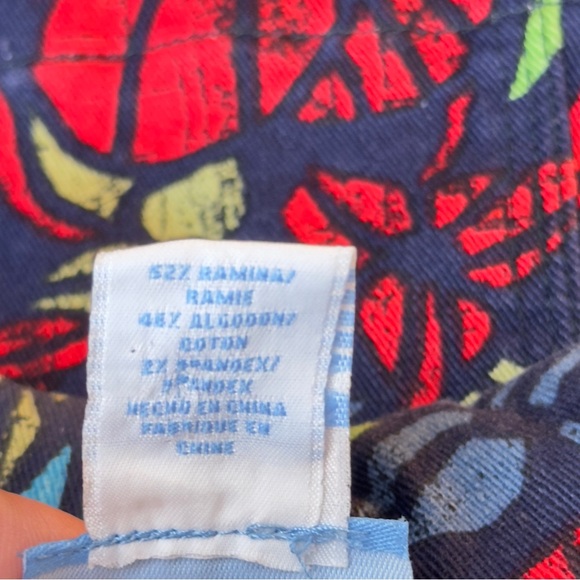 🌺 Multi-Color Floral Tropical Print Denim Jacket Resort Wear Vacation Chic Sz 12 - Picture 14 of 15